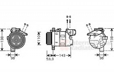 VAN WEZEL 0600k321 -  Компрессор, кондиционер